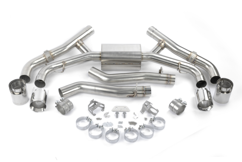BMW X6 M Competition Performance Exhaust - Dinan - Axleback, Freeflow, Valved, Stainless Steel - Polished Tips - Polished - `20-`26