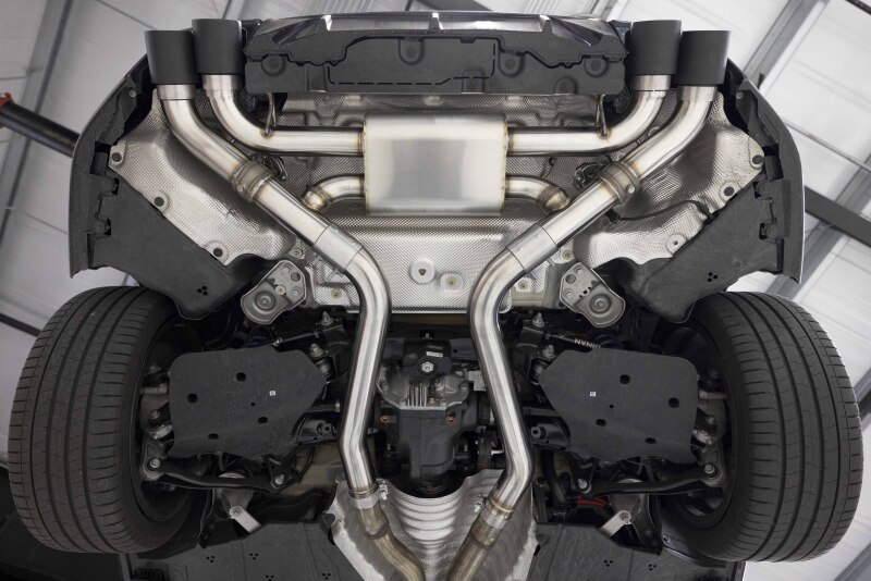 BMW M240i Performance Exhaust - Dinan - Axleback, Freeflow, Quad Tips, Black Ceramic Coated Tips - Black - `23-`26
