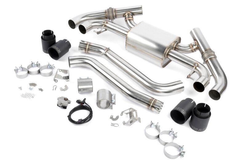 BMW M240i Performance Exhaust - Dinan - Axleback, Freeflow, Quad Tips, Black Ceramic Coated Tips - Black - `23-`26
