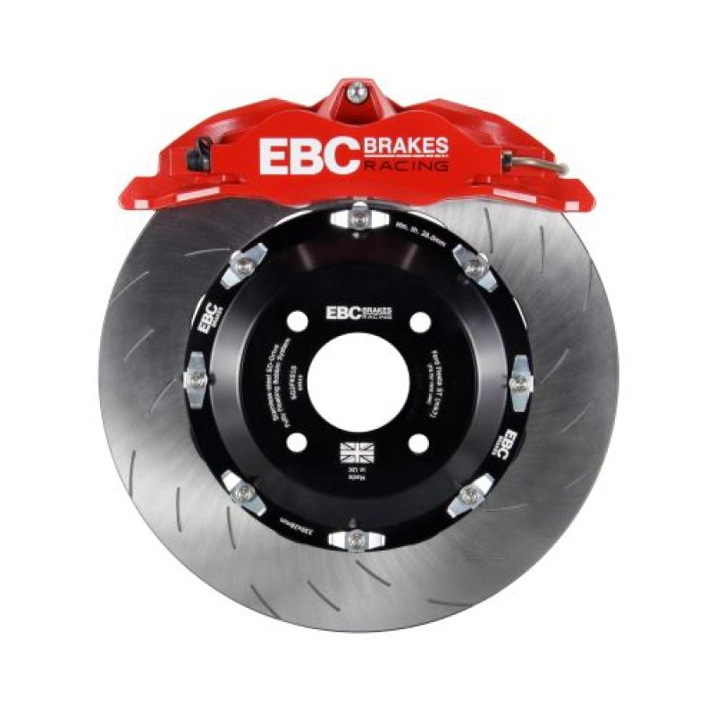 BMW M3 Brake Kit - Front - EBC - Apollo-4 Calipers + 330mm Swept Grooved Rotors - Red - `92-`00