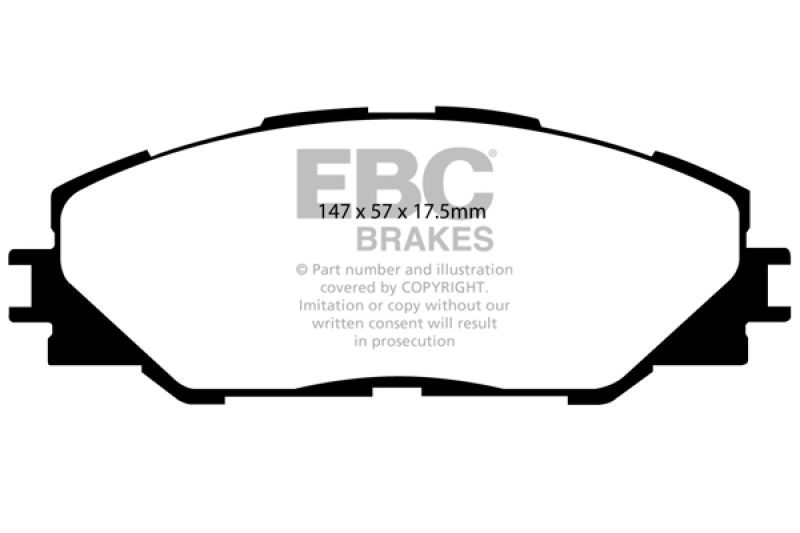 Pontiac Vibe Brake Pads - Front - EBC - Greenstuff 2000 Series Sport - `09-`10 Pontiac Vibe Brake Pads - Front - EBC - Greenstuff 2000 Series Sport - `09-`10