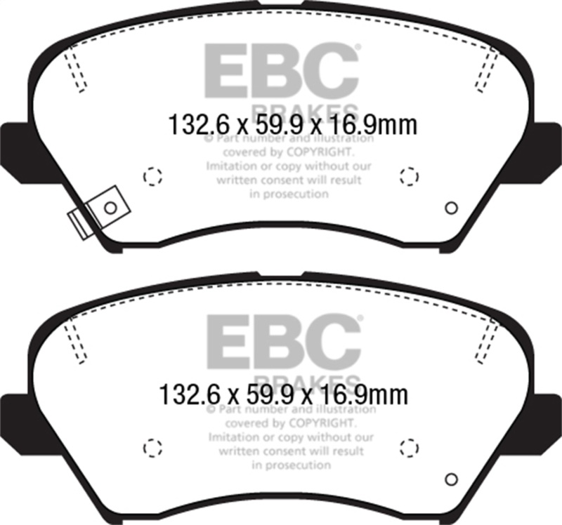 Hyundai Elantra GT Brake Pads - Front - EBC - Greenstuff 2000 Series - 2017