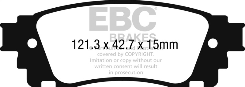 Toyota C-HR Brake Pads - Rear - EBC - Redstuff Ceramic - `17-`27