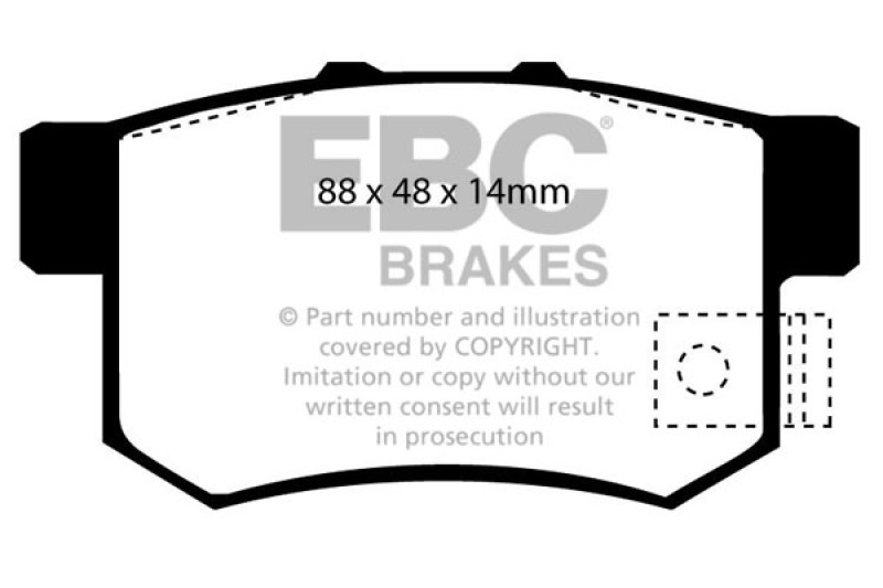 Acura CL Brake Pads - Rear - EBC - Redstuff Ceramic Low Dust - Red - `01-`03