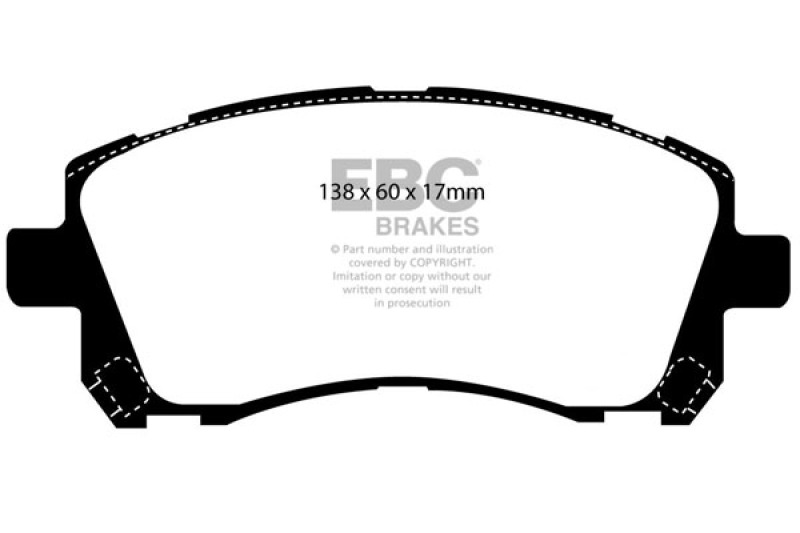 Subaru Forester Brake Pads - Front - EBC - Yellowstuff - `98-`02 Subaru Forester Brake Pads - Front - EBC - Yellowstuff - `98-`02