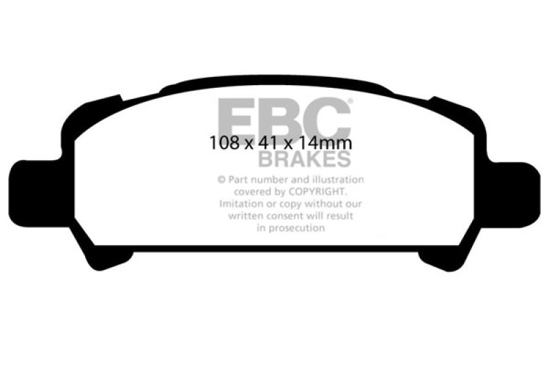 Subaru Baja Brake Pads - Rear - EBC - Yellowstuff - `02-`06 Subaru Baja Brake Pads - Rear - EBC - Yellowstuff - `02-`06