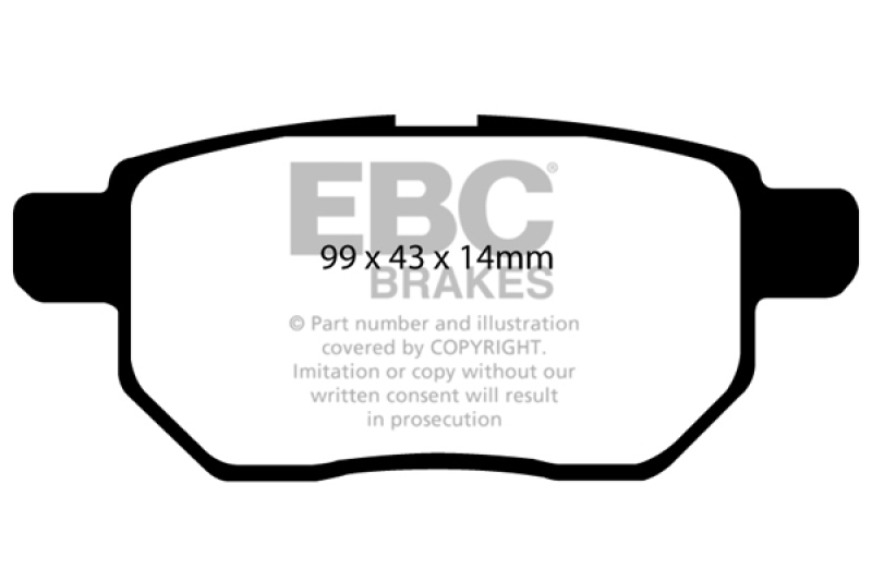 Pontiac Vibe Brake Pads - Rear - EBC - Yellowstuff - `09-`10 Pontiac Vibe Brake Pads - Rear - EBC - Yellowstuff - `09-`10
