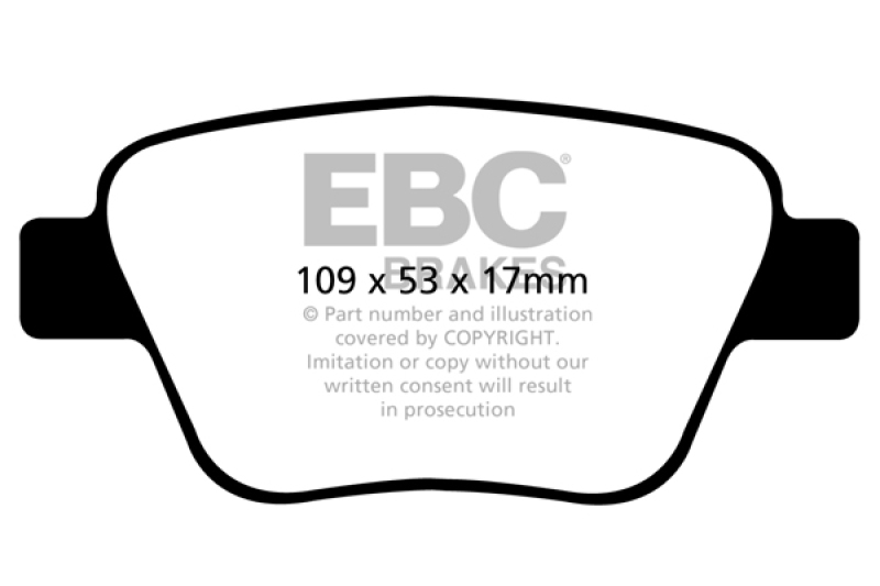 Audi A3 Brake Pads - Rear - EBC - Yellowstuff - `10-`13