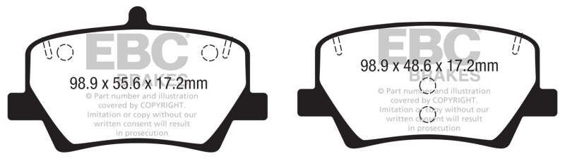 Volvo XC40 Brake Pads - Rear - EBC - Yellowstuff - `18-`27