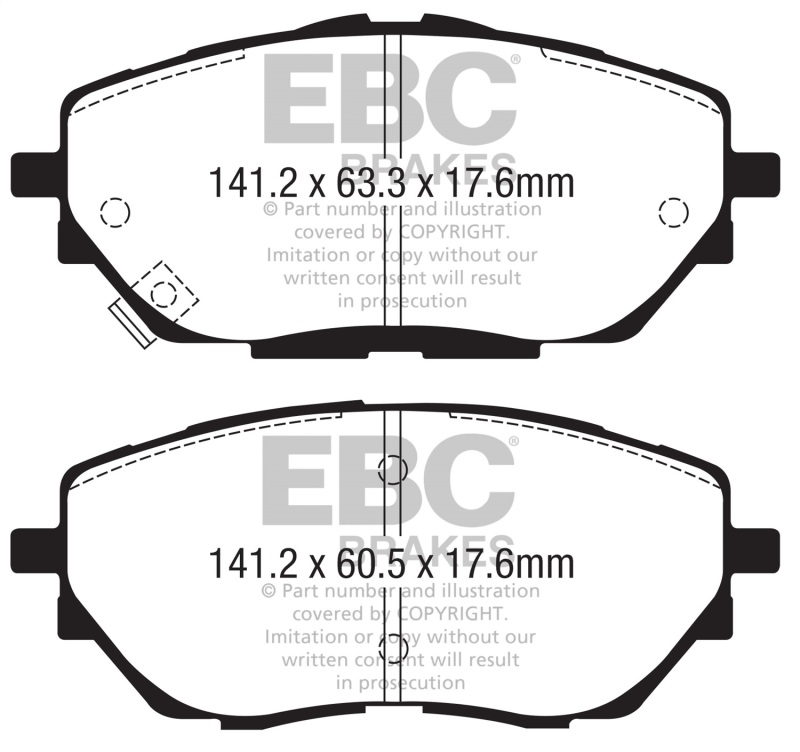 Toyota C-HR Brake Pads - Front - EBC - Yellowstuff - `17-`27