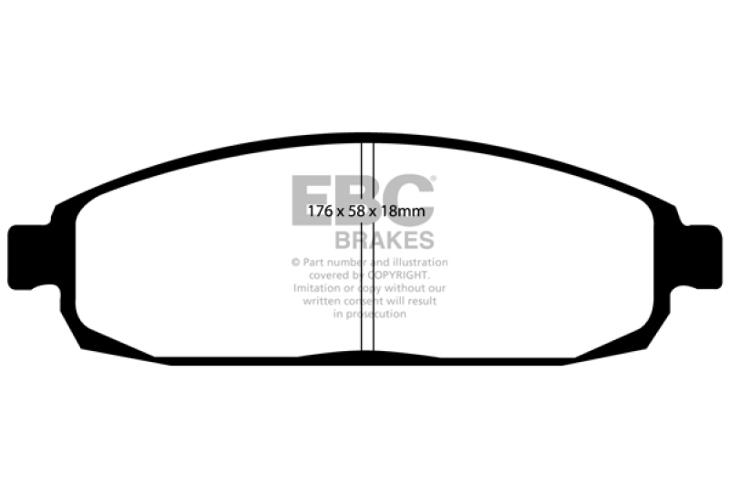 Jeep Commander Brake Pad Sets - Front - EBC - 6000 Series Greenstuff - `05-`10 Jeep Commander Brake Pad Sets - Front - EBC - 6000 Series Greenstuff - `05-`10
