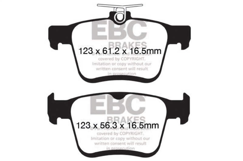 Volkswagen Atlas Brake Pads - Rear - EBC - Greenstuff - `17-`27