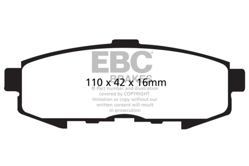 Mazda MPV Brake Pads - Rear - EBC - Ultimax2 - Black - `04-`06