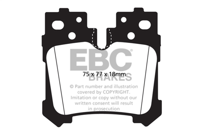 Toyota Mirai Brake Pads - Rear - EBC - Ultimax2 - Black - `21-`27