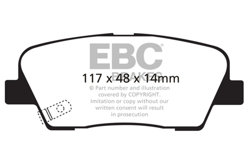 Hyundai Genesis Coupe Brake Pads - Rear - EBC - Ultimax2 - `09-`16