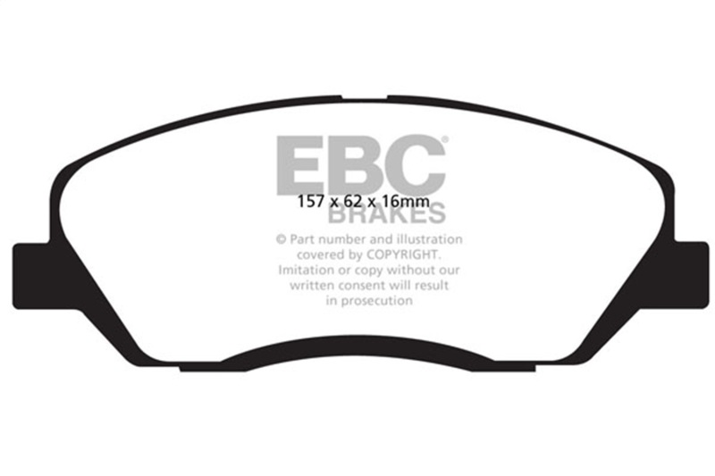 Hyundai Santa Fe Brake Pads - Front - EBC - Ultimax2 - Black - `17-`18