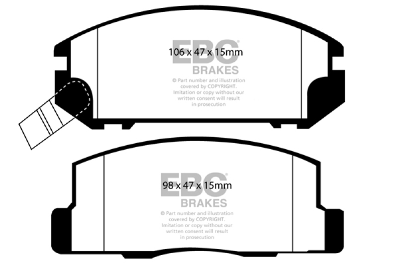 Toyota MR2 Brake Pads - Rear - EBC - Ultimax2 - `99-`02