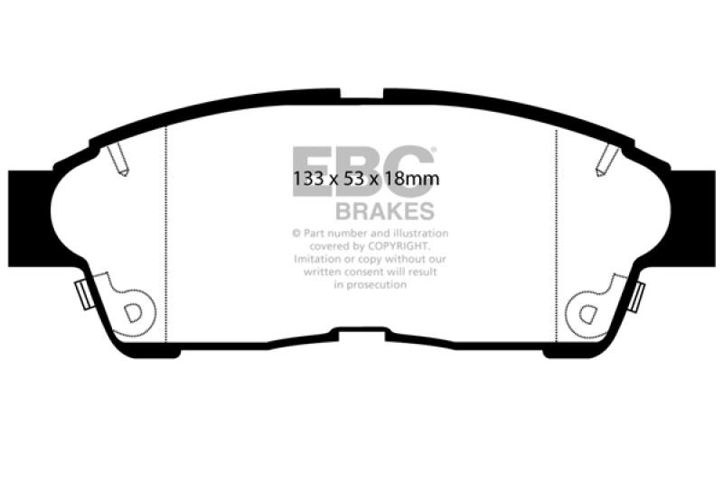 Toyota Rav4 Brake Pads - Front - EBC - Ultimax2 - Black - `96-`00 Toyota Rav4 Brake Pads - Front - EBC - Ultimax2 - Black - `96-`00