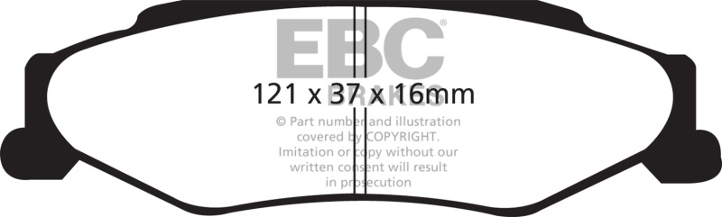 Cadillac XLR Brake Pads - Rear - EBC - Ultimax2 - `03-`04