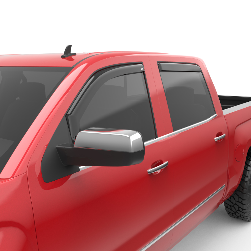 GMC Sierra Wind Deflectors - Front + Rear - EGR - In-Channel - Dark Smoke - `14-`18