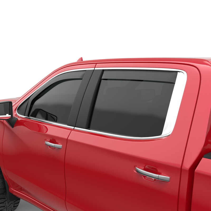 GMC Sierra 1500 Wind Deflectors - Front + Rear - EGR - In-Channel - Matte Black - `19-`25