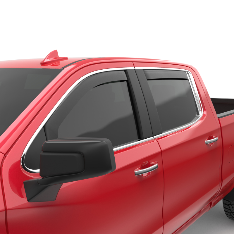 GMC Sierra 1500 Wind Deflectors - Front + Rear - EGR - In-Channel - Matte Black - `19-`25