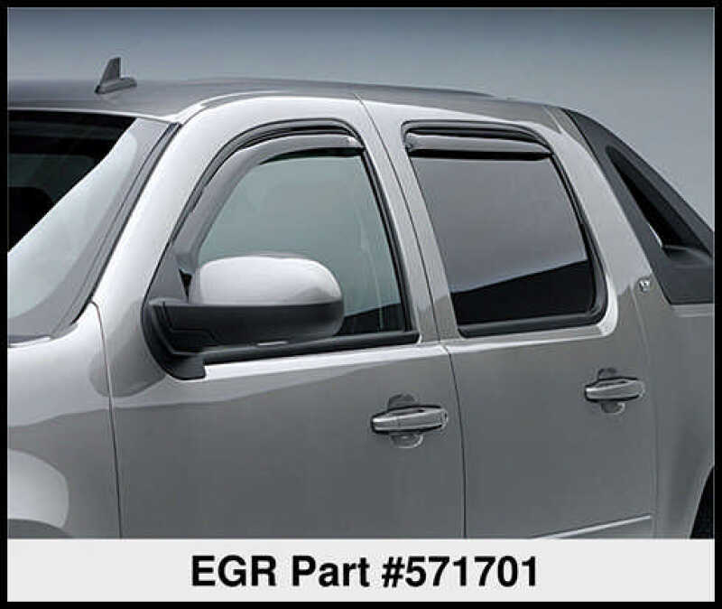 GMC Sierra Window Visors (Set of 4) - Front + Rear - EGR - In-Channel - Dark Smoke - `07-`13
