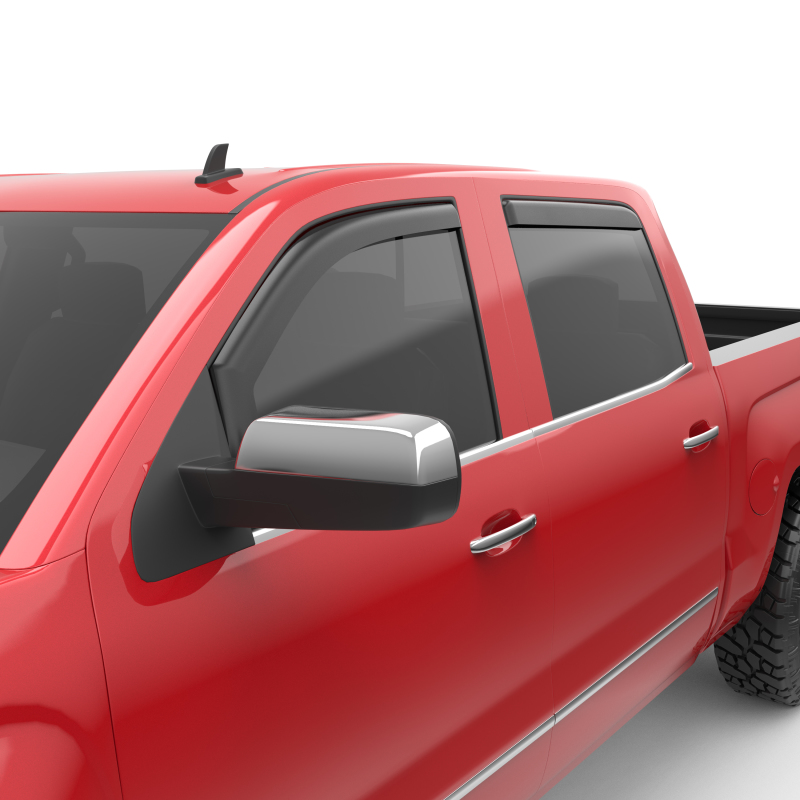 GMC Sierra Wind Deflectors Set - Front + Rear - EGR - In-Channel - Matte Black - `14-`18