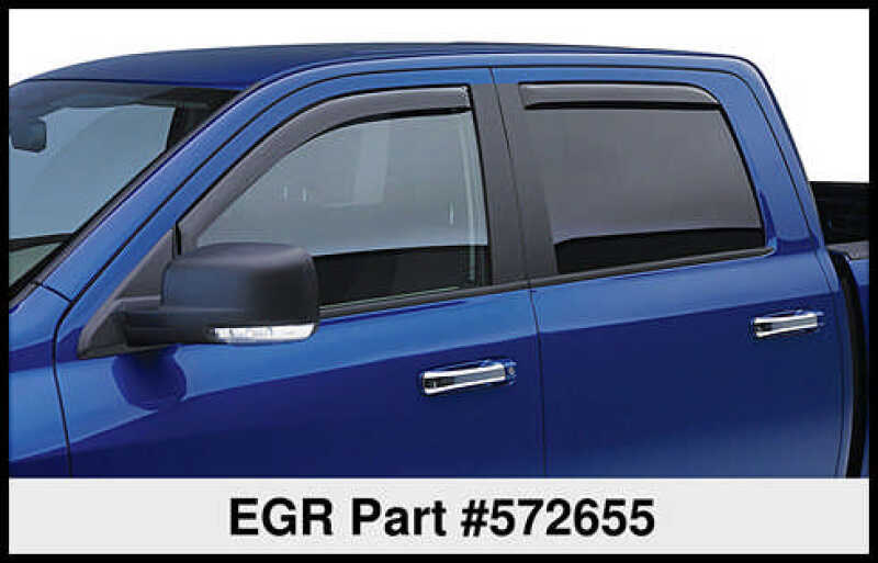 Ram 1500 Window Visors (Set of 4) - Front + Rear - EGR - In-Channel - Matte Black - `02-`11