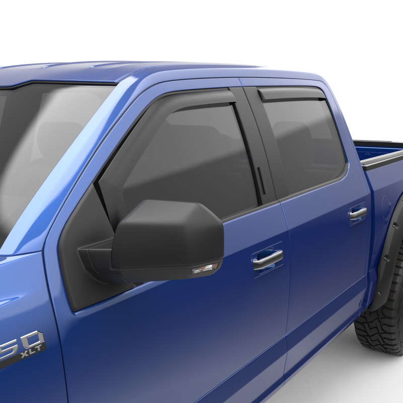 Ford F-250 Window Visors - Front + Rear - EGR - In-Channel Style - Matte Black - `17-`24 Ford F-250 Window Visors - Front + Rear - EGR - In-Channel Style - Matte Black - `17-`24