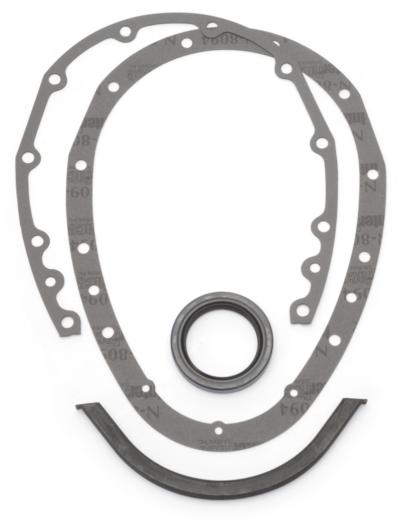 Chevrolet Small-Block Gen I Timing Cover Gasket Kit - Edelbrock - Edelbrock Part #4243 for Part #4242 - `62-`02 Chevrolet Small-Block Gen I Timing Cover Gasket Kit - Edelbrock - Edelbrock Part #4243 for Part #4242 - `62-`02