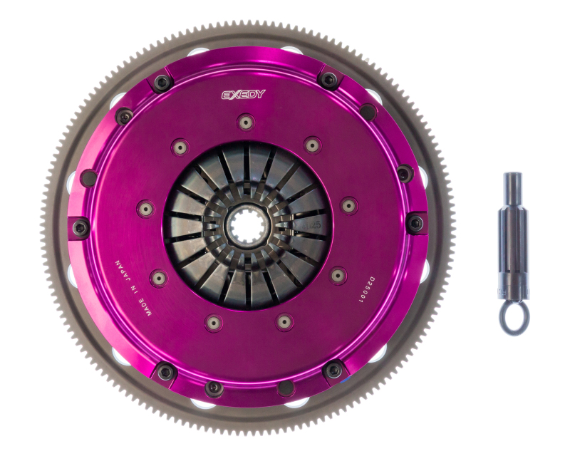 Ford Mustang Single Clutch Kit - Exedy - Hyper Single Clutch with Strap Drive Type and Sprung Center Disc - Purple Anodized - `96-`16 Ford Mustang Single Clutch Kit - Exedy - Hyper Single Clutch with Strap Drive Type and Sprung Center Disc - Purple Anodized - `96-`16