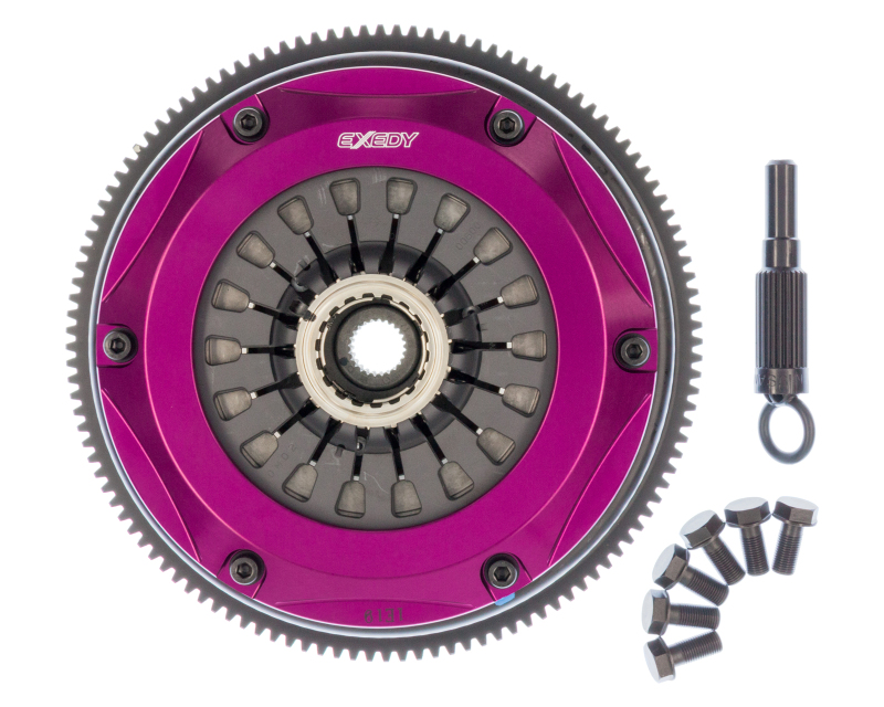 Nissan GT-R Multi Clutch Kits - Exedy - Hyper Twin Cerametallic, Sprung Center Disc, Pull Type, Includes Flywheel Bolts - `99-`02