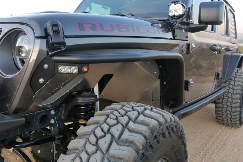 Jeep JL Fender Flares - Front - Fabtech - Steel Tube - Textured Black - `18-`21