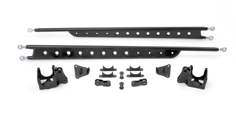 Ford F350 Traction Bars - Rear - Fabtech - Floating Style - Black - `99-`10 Ford F350 Traction Bars - Rear - Fabtech - Floating Style - Black - `99-`10
