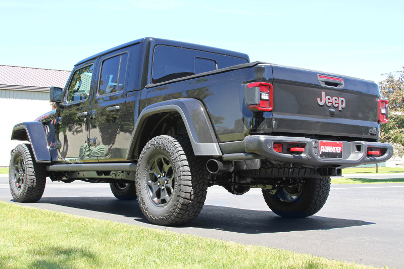 Jeep Gladiator Performance Exhaust - Flowmaster - Flow FX Cat Back, Single Exit, with Black Tip - Black - `20-`26