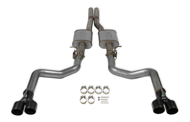 Dodge Challenger R/T Scat Pack Performance Exhaust - Rear - Flowmaster - Flow FX Cat-Back + Scavenger Series® X-pipe - Black - `15-`23