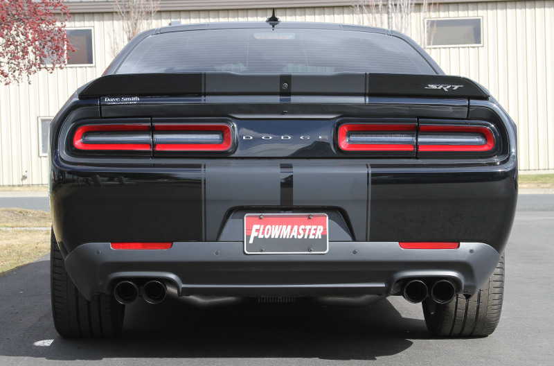 Dodge Challenger R/T Scat Pack Performance Exhaust - Rear - Flowmaster - Flow FX Cat-Back + Scavenger Series® X-pipe - Black - `15-`23