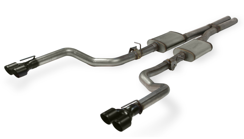 Dodge Challenger R/T Scat Pack Performance Exhaust - Rear - Flowmaster - Flow FX Cat-Back + Scavenger Series® X-pipe - Black - `15-`23