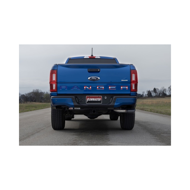 Ford Ranger Performance Exhaust - Rear - Flowmaster - Flow FX Cat-Back, Dual Same Side Exit - Black - `19-`23