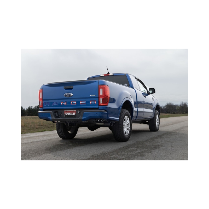 Ford Ranger Performance Exhaust - Rear - Flowmaster - Flow FX Cat-Back, Dual Same Side Exit - Black - `19-`23