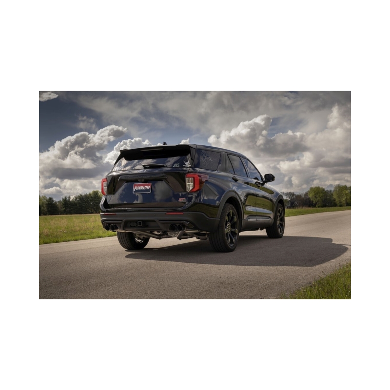 Ford Explorer ST Performance Exhaust - Dual Rear Exit - Flowmaster - Flow FX Cat-Back, Dual 3.50-inch Tips, Helmholtz Resonators - Black - `20-`26
