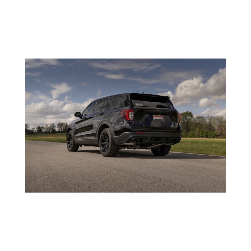 Lincoln Aviator Performance Exhaust - Dual Rear Exit - Flowmaster - Flow FX Cat-Back, Dual 3.50-inch Tips, Helmholtz Resonators - Black - `20-`26