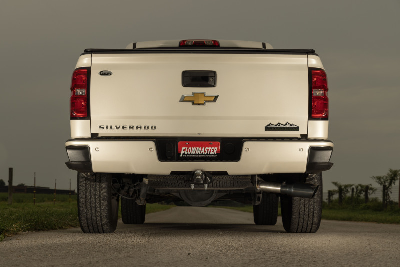 Chevrolet Silverado 1500 Performance Exhaust - Rear - Flowmaster - Cat-Back Signature Series - Black Chrome - `14-`18