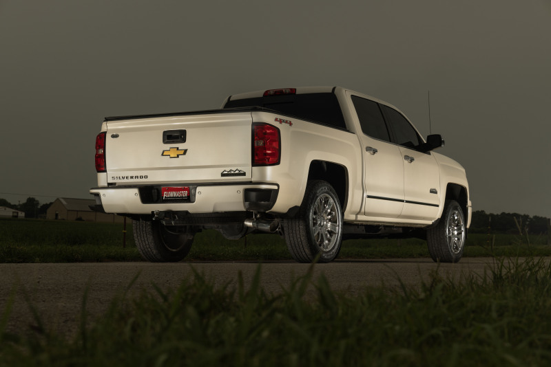 GMC Sierra 1500 Performance Exhaust - Rear - Flowmaster - Cat-Back Signature Series - Black Chrome - `14-`18