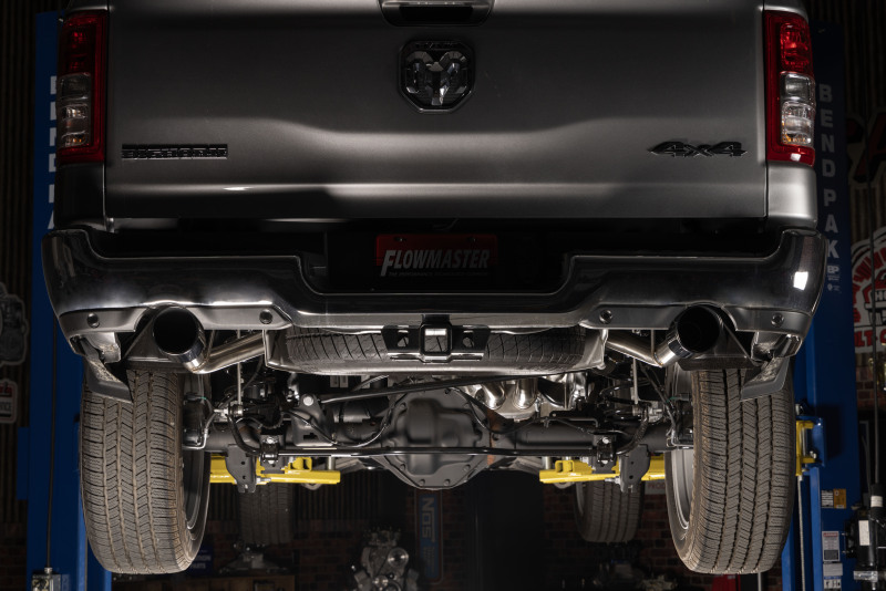 Ram 1500 Performance Exhaust - Rear - Flowmaster - Signature Series Cat Back - Black Chrome - `19-`24