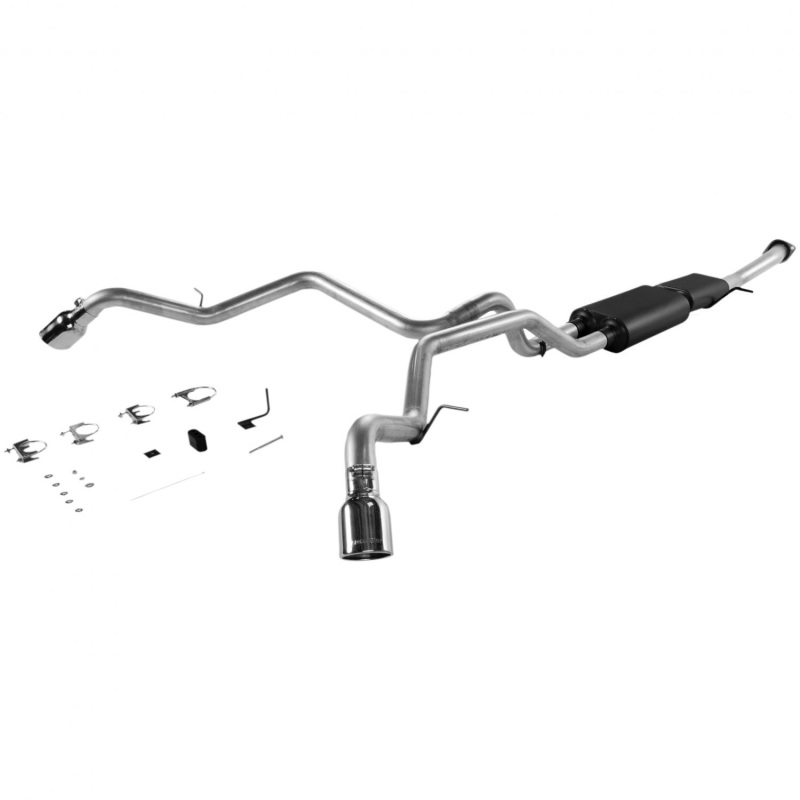 Chevrolet Avalanche Performance Exhaust - Rear - Flowmaster - American Thunder Cat-Back, Dual 4.00-inch Polished 304 Stainless Steel Tips, Super 50 Series Performance Muffler - Polished - `01-`06