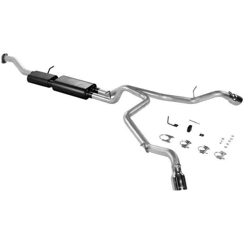 Chevrolet Suburban Performance Exhaust - Rear - Flowmaster - American Thunder Cat-Back, Dual 4.00-inch Polished 304 Stainless Steel Tips, Super 50 Series Performance Muffler - Polished - `01-`06