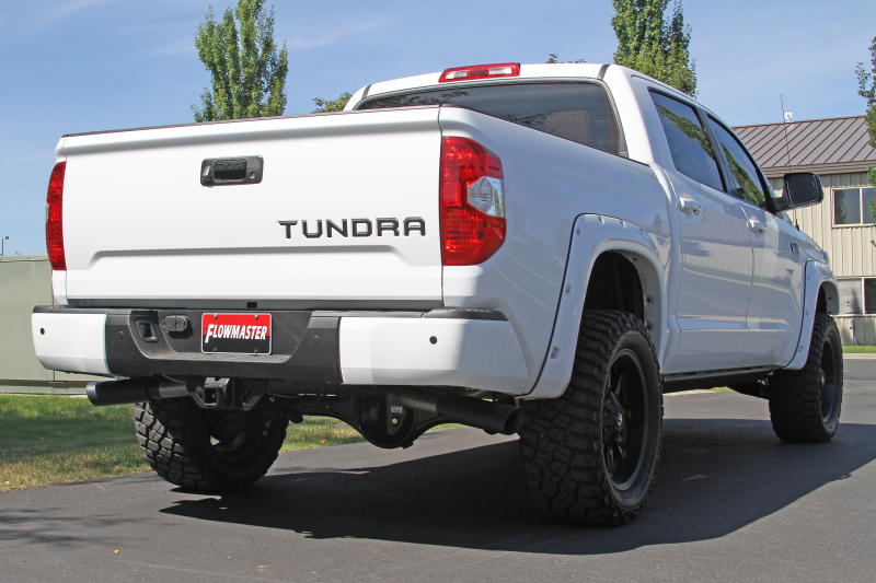 Toyota Tundra Performance Exhaust - Flowmaster - Outlaw Cat-Back, Super 10 Muffler, Dual Tailpipes, 4.00-inch Black Ceramic Coated Tips - Black - `09-`21