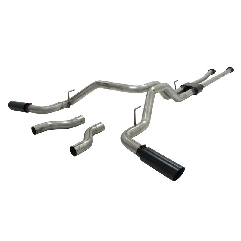Toyota Tundra Performance Exhaust - Flowmaster - Outlaw Cat-Back, Super 10 Muffler, Dual Tailpipes, 4.00-inch Black Ceramic Coated Tips - Black - `09-`21